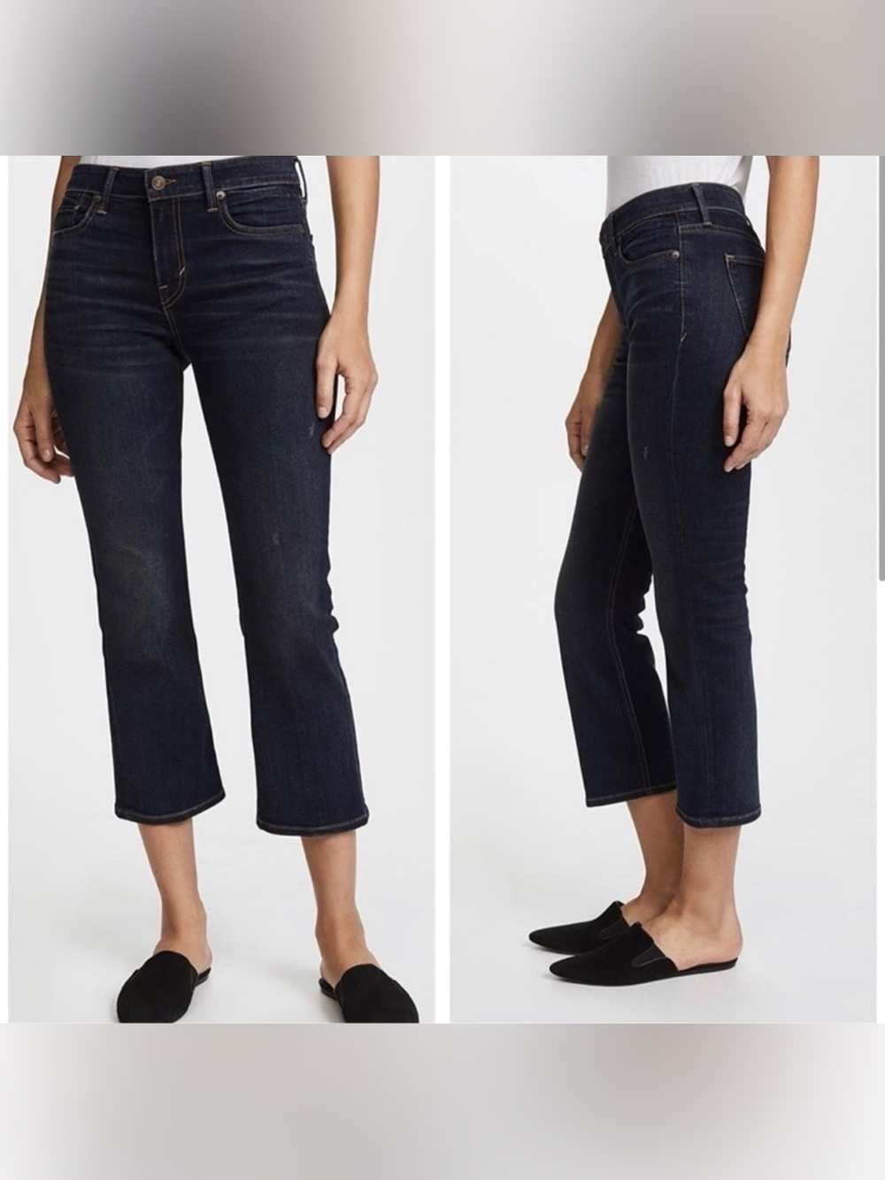 VINCE Women’s Crop Flare Jeans Dark Vintage Wash Size 25 Going Out Denim